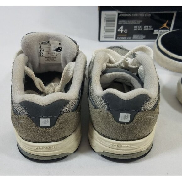 Toddler Sneakers Bundle: New Balance 990 Grey Size 4 Jordan 6 Retro Size 4 Vans - Picture 2 of 16